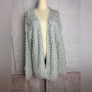 Cotton On Fringe Wool Open Cardigan Womens Grey Size M